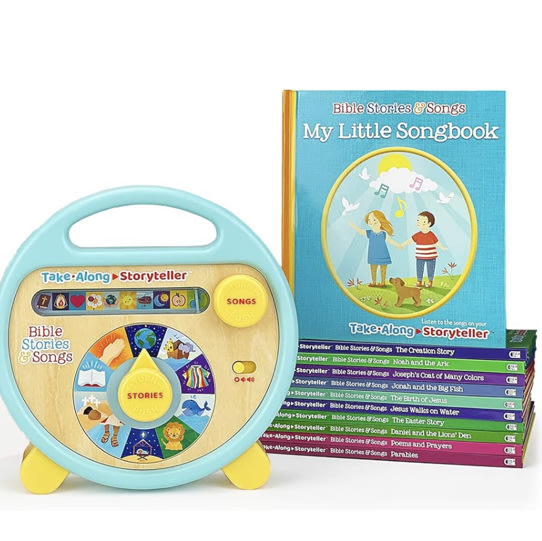 Bible Stories and Songs Interactive Electronic Take Along Storyteller with 11 Books (Little Sunbeams)