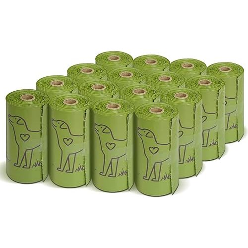 240 Count 13” x 9”Dog Poop Bags Rolls, Leakproof Strong & Sturdy Waste Bags for Doggie Cat Pet