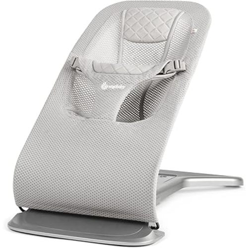Ergobaby Evolve 3-in-1 Mesh Bouncer, Adjustable Multi Position Baby Bouncer Seat, Fits Newborn to Toddler, Grey Mesh