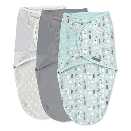 SwaddleMe by Ingenuity Original Swaddle - Size Small/Medium, 0-3 Months, 3-Pack (Our Tall Friends)