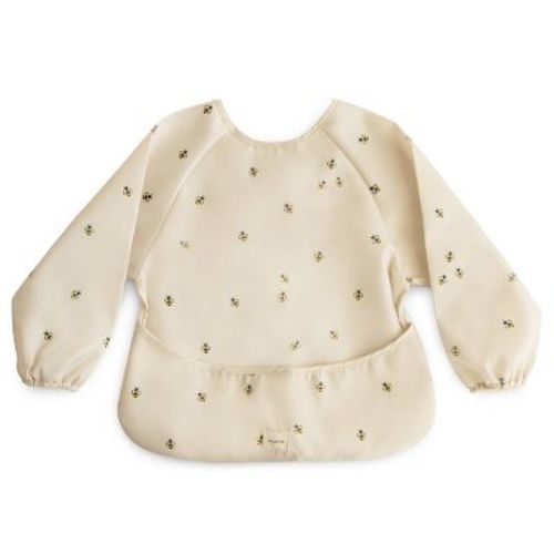 Mushie Long Sleeve Bib Smock With Pocket - Bees
