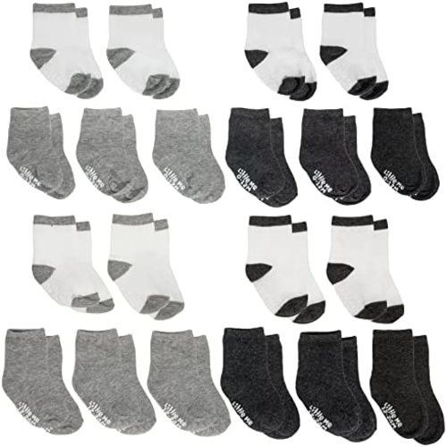 Little Me 20-Pack Newborn Baby Infant & Toddler Unisex Socks, For Baby Girl or Boy, 0-12 & 12-24 Months, Assorted Size Pack