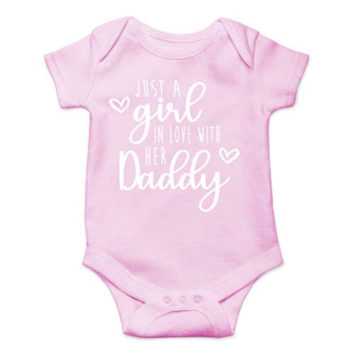 AW Fashions Just A Girl In Love With Her Daddy Baby Bodysuit Funny Adorable Infant Girls Princess Romper