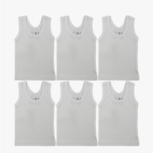 Newborn Baby Sleeveless Pack of 6 Tank Tops 100% Cotton Shirts, Short Sleeve Tees 0-24 Months Boys, Girls, Unisex