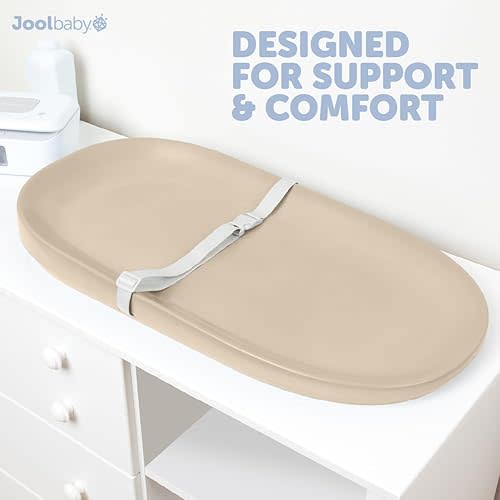 Jool Baby Waterproof Baby Changing Pad - Easy to Clean, Lightweight & Portable - Large Foam Cushion for Comfort (Oatmeal)