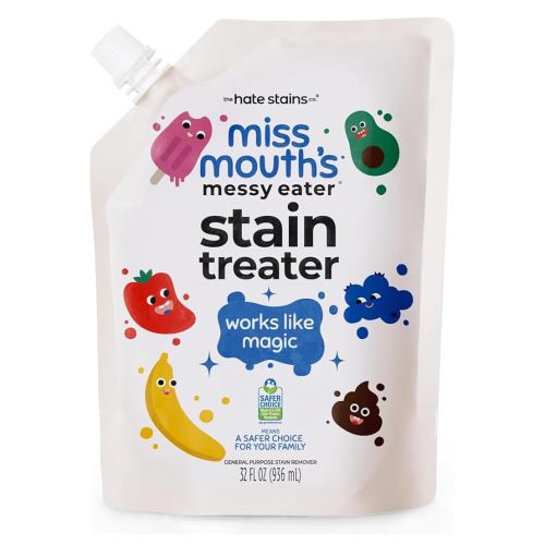 Miss Mouth's Messy Eater Stain Treater - 32oz Refill - Newborn & Baby Essentials - No Dry Cleaning Food, Grease, Coffee Off Laundry, Underwear, Fabric