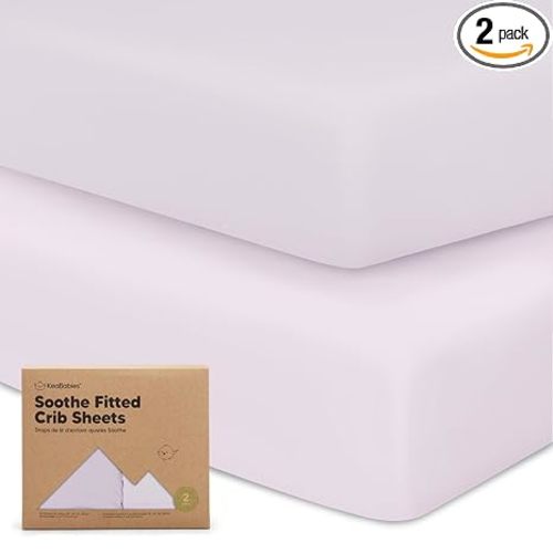 KeaBabies 2-Pack Organic Cotton Crib Sheets for Boys, Girls - 52x28 Fitted Crib Mattress Sheet Neutral, Breathable Cover for Baby Bed Set, Toddler Mattress, Soft & Cute Prints (Thistle)