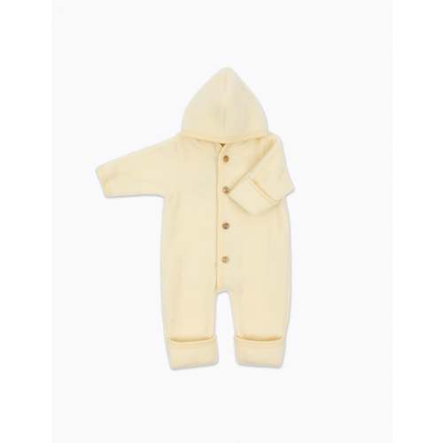 Hooded Wool Fleece Overall in Natural
