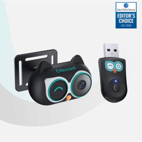 Ottocast Cabin Care Wireless CarPlay Adapter with Rear Seat Monitor