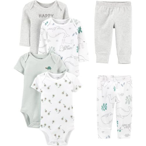 Simple Joys by Carter's unisex-baby 6-piece Bodysuits (Short and Long Sleeve) and Pants Set