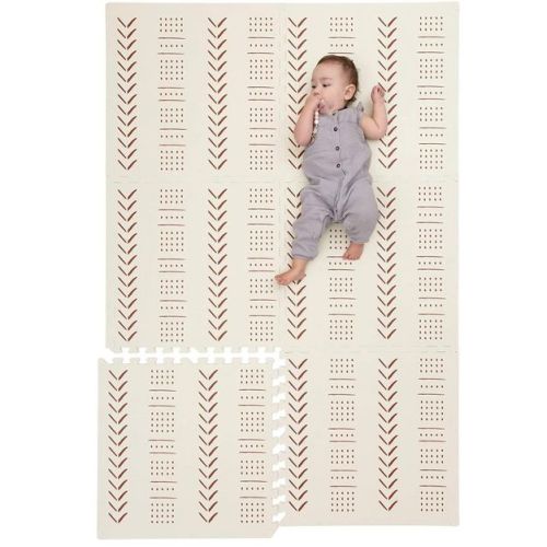 Childlike Behavior 72" X 48" Baby Play Mat With Interlocking Floor Tiles