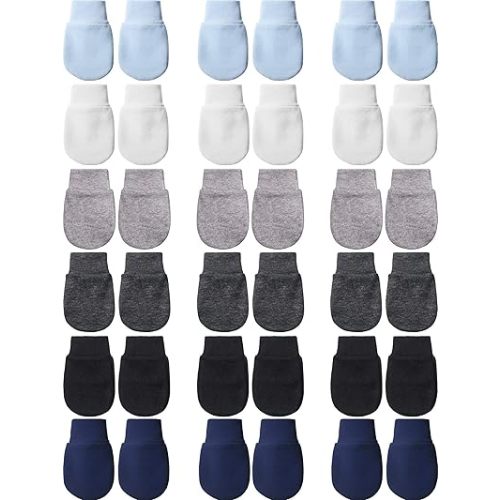 18 Pairs Newborn Baby Mittens Infant Toddler Gloves No Scratch Mittens Gloves for 0-6 Months Baby Boys Girls