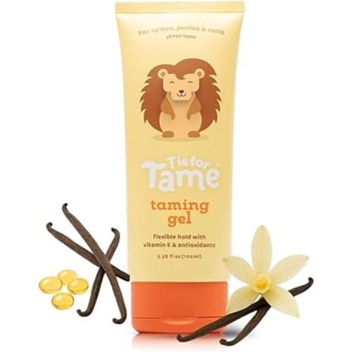 T is for Tame Taming Gel - Boys & Girls Baby Hair Styling Gel for Frizz Control, Flyaways - Natural Toddler, Kids Hair Tamer, Flexible Hold, 3.38fl oz, 1 Pack