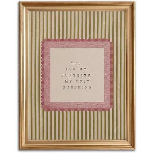 Kids Nursery Wall Art Vintage Nursery Wall Decor Poster You Are My Sunshine Canvas Prints Neutral Striped Kid's Room Decor Girl & Boy Bedroom Poster Farmhouse Kid's Room Decoration, 12"x16" Unframed