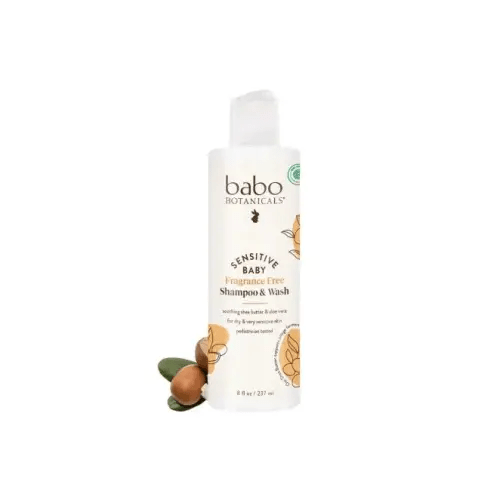 Babo Botanicals Sensitive Baby Fragrance-Free Baby Shampoo & Wash - Organic Bunny