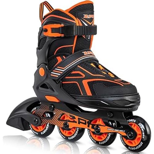 2PM SPORTS Torinx Green Boys Adjustable Inline Skates, Fun Beginner Roller Skates for Kids, Youth, Girls, Men and Women