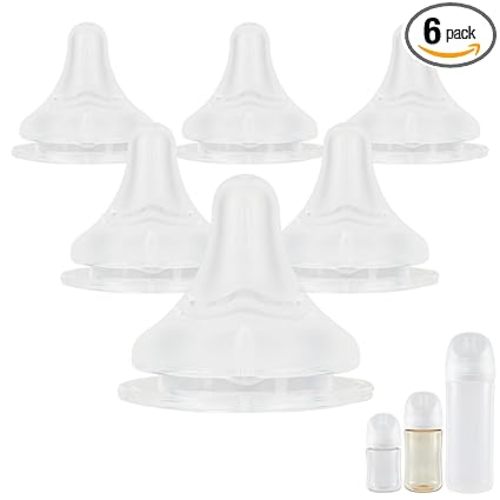 Silicone Nipple for Pigeon Bottle,Size L,Standard Flow Baby Bottle Nipples,6m+ 6 Count