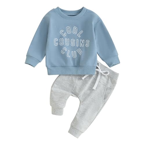 Toddler Boys Fall Outfits Cute Cousin Crew Neck Shirt Long Sleeve Baby Sweatshirts Long Pants Baby Winter Clothes