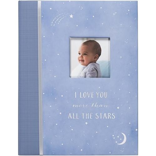 Carter's B2-16232 Blue All The Stars Gender Neutral Baby Memory Book for Newborns, 60 Pages