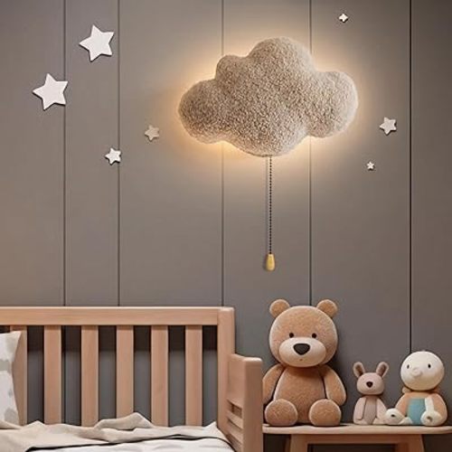 Fluffy Cloud Night Light Wall Lamp, Nursery Lighting