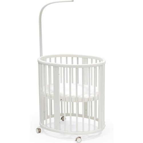 Stokke Sleepi Mini Bundle V3, White - Includes Sleepi Mini V3, Mattress & Drape Rod - Suitable for Ages 0-5 Years Old - Adjustable & Stylish