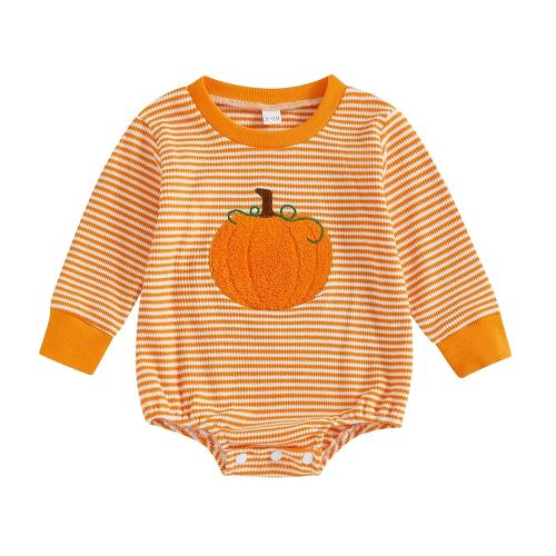Baby Halloween Outfit Infant Boy Pumpkin Ghost Candy Corn Bubble Romper Newborn Cute Onesie Fall Bodysuit Clothes