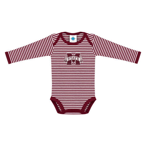 Mississippi State Bulldogs Stripe Long Sleeve Bodysuit | College Baby