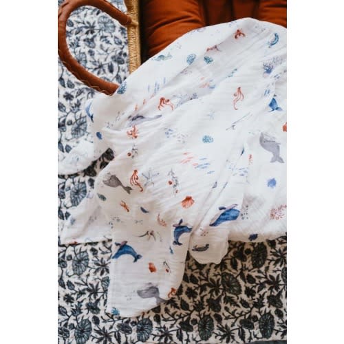 Organic Cotton Under The Sea Swaddle