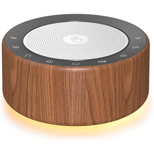 Nursery Lamp with Sound Machine, Mood Lighting, 7 Colors Night Light, 30 Soothing Sounds, White Noises for Baby, Adults. Timer, Plug in, Memory Function, Touch Control