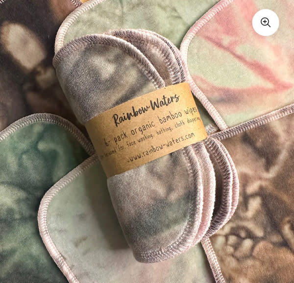 Pink Sage & Cocoa | 6-pack Reusable Cloth Wipes | Organic Cotton/Bamboo Blend