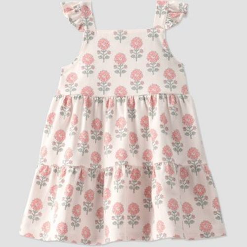 Little Planet by Carter's Baby Girls' Organic Floral Knit Dress - Ivory 18M
