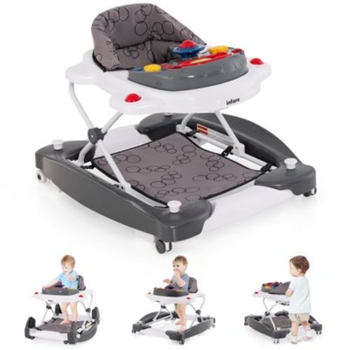 INFANS Baby Walker 6 in 1, Combo Bounce Jumper, Adjustable Height & Speed, Foldable Activity Center, Washable Seat