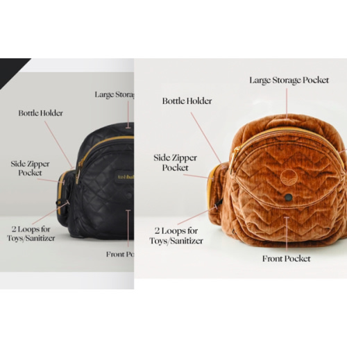 Sable or quilted black vegan leather Tushbaby Hip Carrier