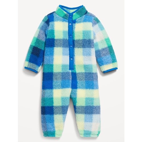 Cozy Printed Sherpa Snap-Button One-Piece for Baby