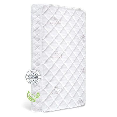 Premium Dual-Sided Crib & Toddler Mattress,100% Knitted Fabric,Premium Fleece-Hypoallergenic,5" Firm Soft Crib Mattress, Non-Toxic Toddler Bed Mattress Fits Standard Cribs & Toddler Beds