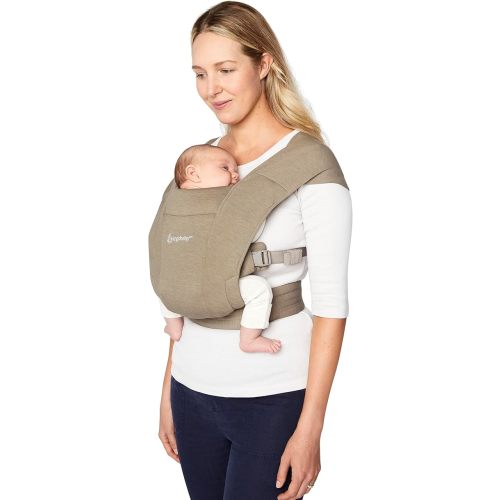 Ergobaby Embrace Cozy Newborn Baby Wrap Carrier (7-25 Pounds), Ponte Knit, Olive