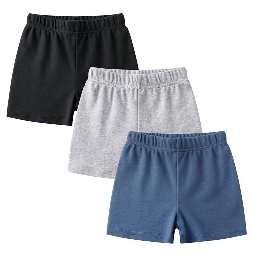 O2 BABY Organic Cotton Unisex Baby Jogger Pants, 3-Pack Pull-on Bottoms, Newborn Leggings