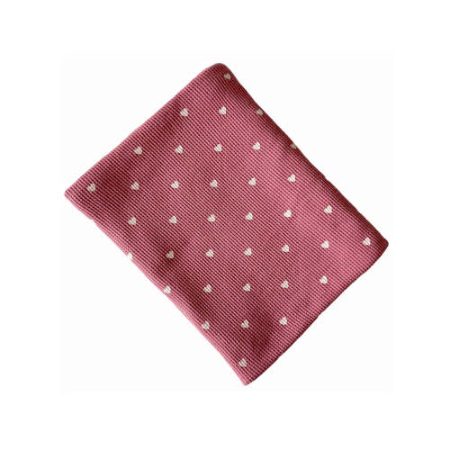 Organic Cotton Waffle Swaddle Blanket, Mauve Heart