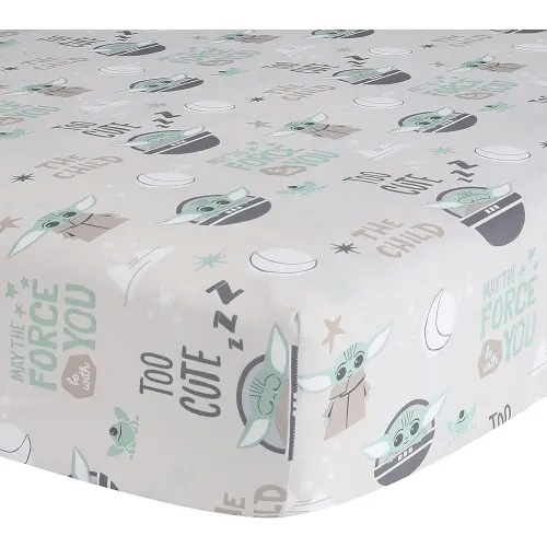 Lambs & Ivy Star Wars Cozy Friends Baby Yoda/Grogu Fitted Crib Sheet