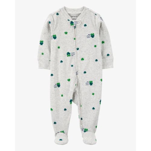 Baby St. Patrick's Day 2-Way Zip Cotton Sleep & Play Pajamas - Grey - Carter's | Carter's