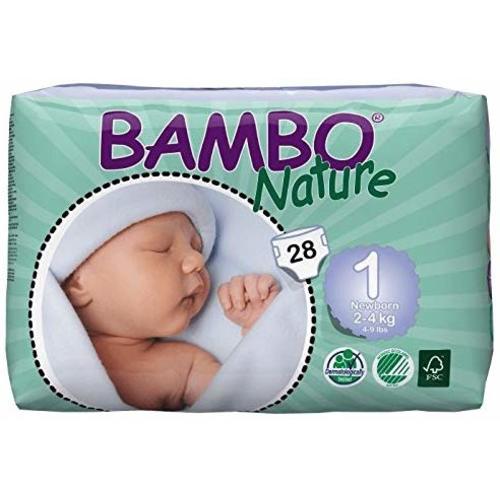 Bambo Nature Eco Friendly Baby Diapers Classic for Sensitive Skin, Size 1 (4-9 lbs), 28 Count - Size 1 (28 Count)