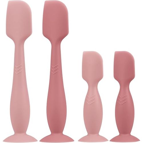 Baby Butt Paste Spatula - 4 Pack Diaper Cream Spatula Applicator Silicone Baby Butt Paste Spatula for Babies, Newborn, 2 x Large Size, 2 x Small Size (Blush/Mauve)