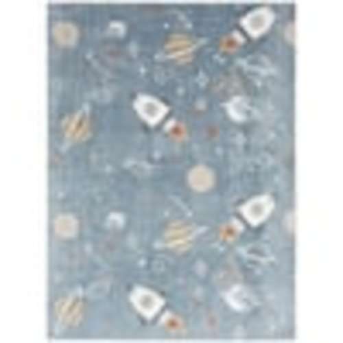 Nourison Astra Machine Washable Blue Multicolor 7 ft. x 9 ft. Graphic Contemporary Area Rug 988881