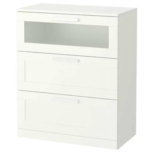 BRIMNES 3-drawer chest - white 30 3/4x37 3/8 "