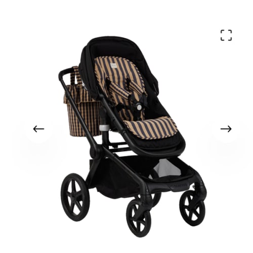 Stroller Mat Navy + Caramel - Minicoton