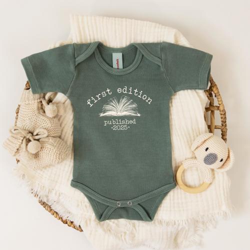 Washed Baby Onesie®, Baby Announcement, First Edition Onsie®, Baby Shower Gift, Librarian Baby, Book Lover Baby, New Baby Gift, New Mom Gift