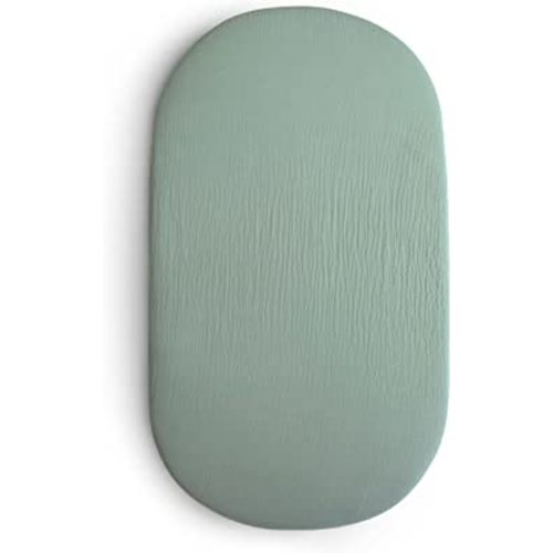 mushie Extra Soft Bassinet Muslin Crib Sheet | 30" x 16" (Roman Green)