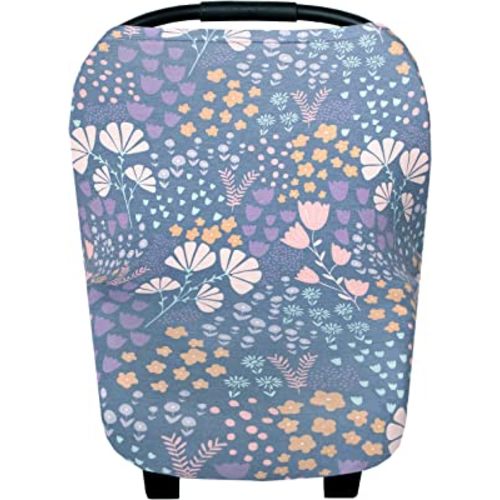 Baby Car Seat Cover Canopy and Nursing Cover Multi-Use Stretchy 5 in 1 Gift Meadow by Copper Pearl