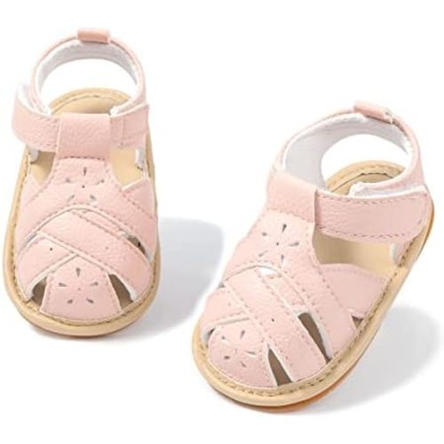 Babelvit Infant Baby Girl Boy Sandals Comfort Premium Summer Outdoor Casual Beach Shoes with Flower Bowknot Anti Slip Rubber Sole Newborn Toddler Prewalker First Walking Shoes