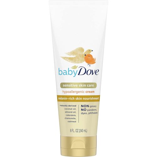 Baby Dove Sensitive Baby Cream Baby Skin Care Melanin-rich Skin Nourishment Hypoallergenic and Non-greasy 8 oz